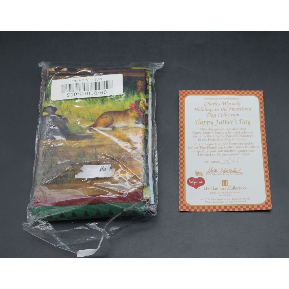 Charles Wysocki Happy Father's Day Flag Hamilton Collection Limited Edition NIP